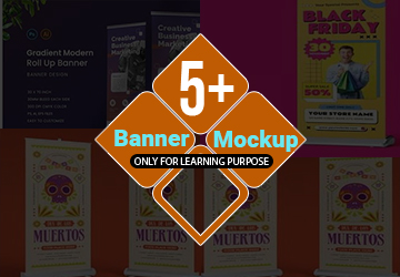 Roll up and X Banner Mockup Bundle 03